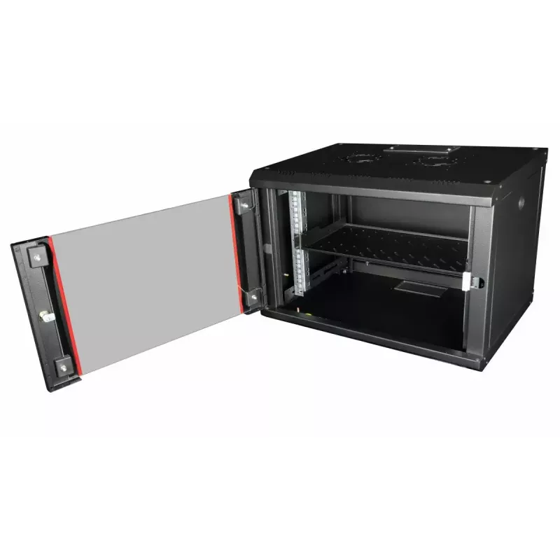 Prateleira para rack EQUIP fixa 19 polegadas, 1HE, 400 mm de profundidade, preta, 485 mm de largura