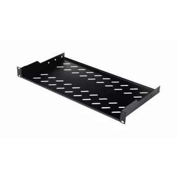 Prateleira para rack EQUIP fixa 19 polegadas, 1HE, 400 mm de profundidade, preta, 485 mm de largura