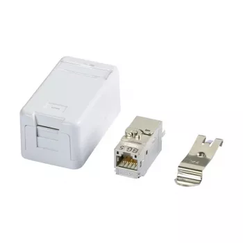 Conector fêmea RJ-45 BTR 130B21D1APL-E Cat6a branco plano