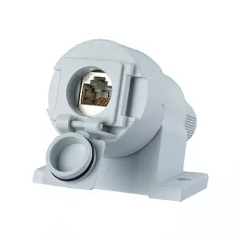 METZ CONNECT E-DAT Industry IP67 V6 AP - tomada - RJ 45 - 1 tomada de rede - cinzento claro, RAL 7035 (1309510003-E)