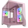 Caixa de PC mini-torre Cougar FV150 ARGB – rosa, suporta 2x ventoinhas laterais de 120/140 mm, 1x 120 mm traseira, HDD de 2,5
