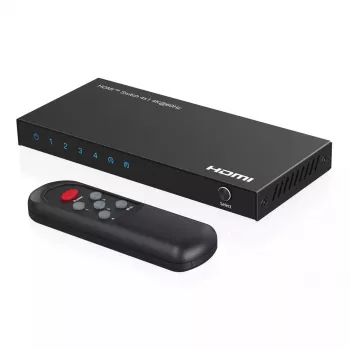 Comutador de vídeo MicroConnect MC-HDMISWITCH0401-4K 4K 60Hz metal preto