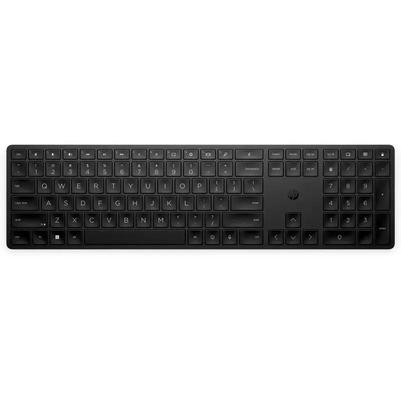 Teclado programável sem fios tamanho completo HP 450 – RF Wireless + USB, preto