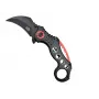 Faca karambit de bolso SCK K29 – Lâmina fixa, cabo preto e vermelho
