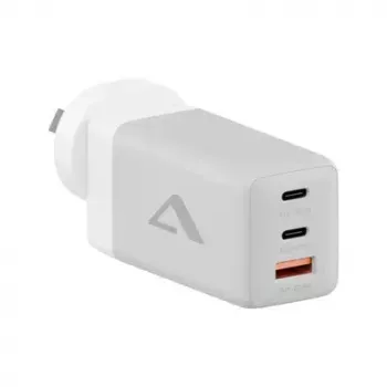 Carregador de interior ALOGIC WCM3X67G para smartphones e tablets, 110–240 V, 2× USB‑C, cinzento/branco