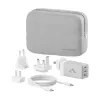 Carregador de interior ALOGIC WCM3X67G para smartphones e tablets, 110–240 V, 2× USB‑C, cinzento/branco