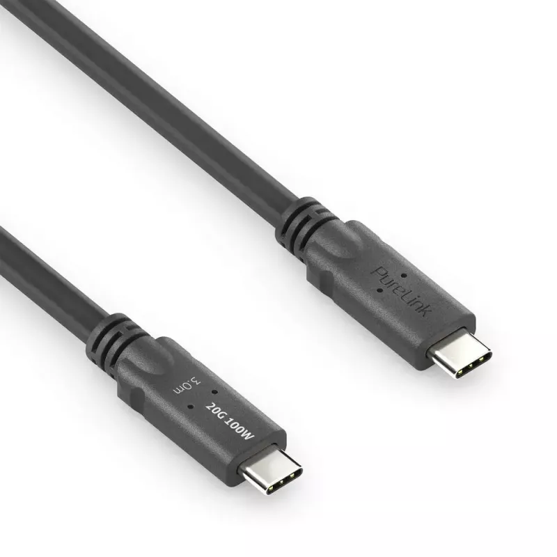 Cabo USB4 Gen 2x2 PureLink PI6600-030 USB‑C para USB‑C 3 m, 20 Gbit/s, blindagem magnética, preto