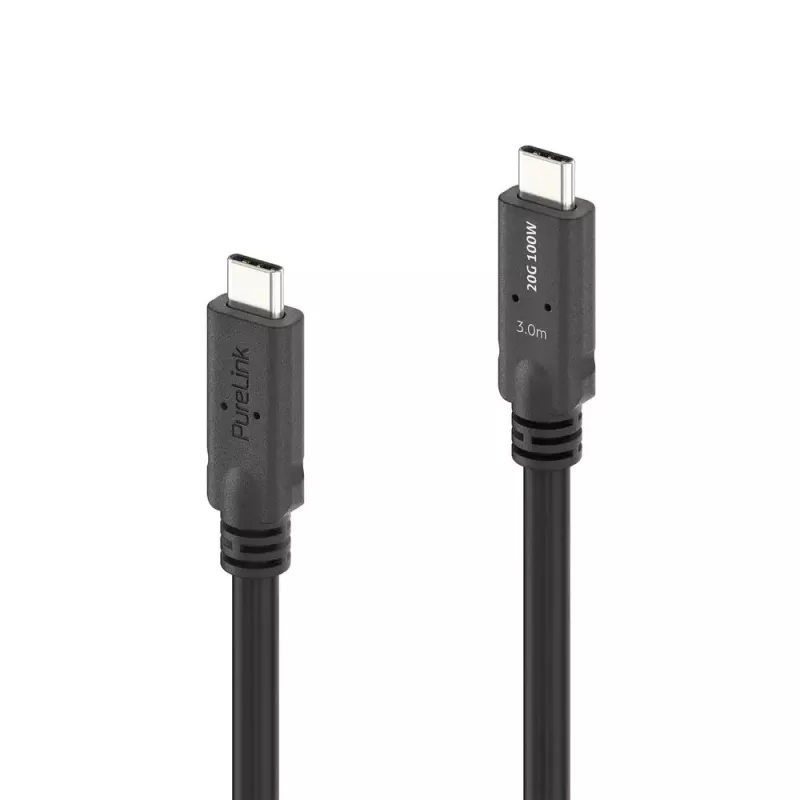 Cabo USB4 Gen 2x2 PureLink PI6600-030 USB‑C para USB‑C 3 m, 20 Gbit/s, blindagem magnética, preto