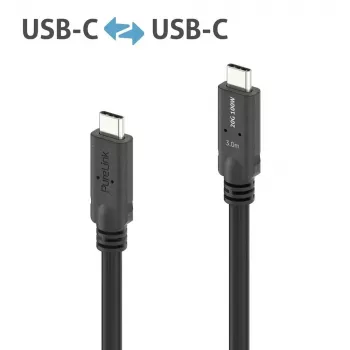 Cabo USB4 Gen 2x2 PureLink PI6600-030 USB‑C para USB‑C 3 m, 20 Gbit/s, blindagem magnética, preto