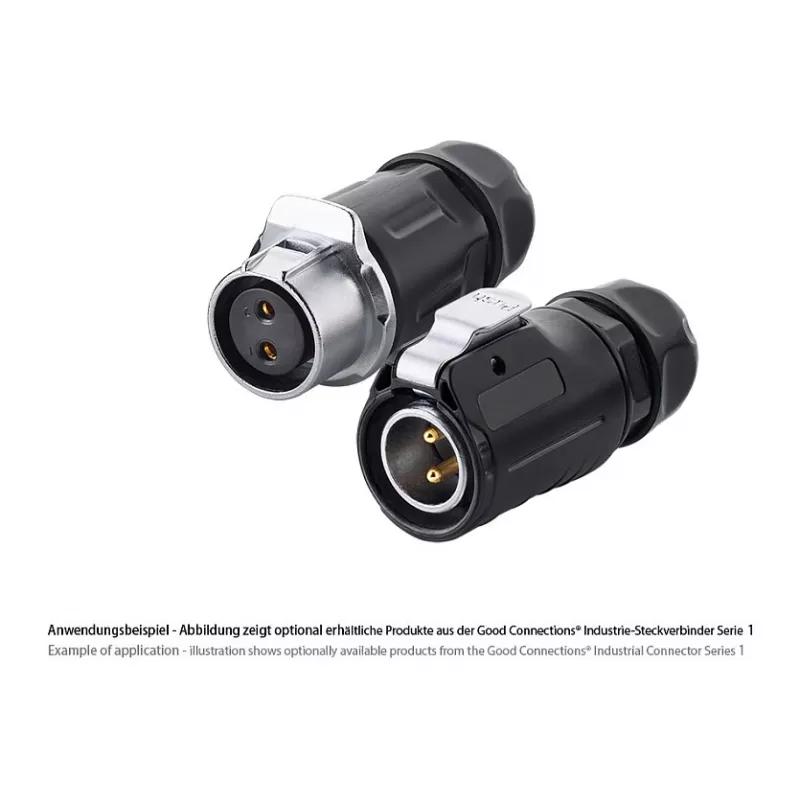 Ficha de fio S1 Power 2 polos Preto Alcasa IC01-20P201