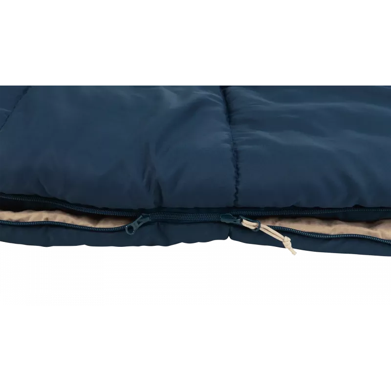 Saco-cama Outwell Contour Lux 190 cm, sintético, fecho de correr à esquerda, azul-escuro