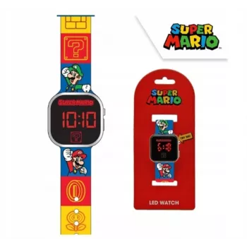 Kids Euroswan relógio digital LED Super Mario GSM4236 com calendário