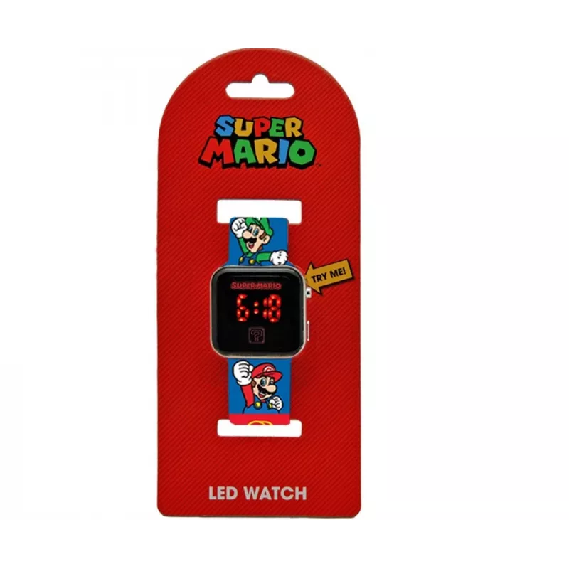 Kids Euroswan relógio digital LED Super Mario GSM4236 com calendário