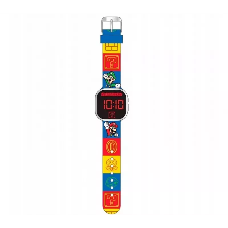 Kids Euroswan relógio digital LED Super Mario GSM4236 com calendário