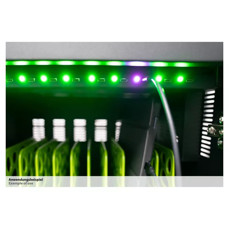 Carrinho de carregamento para tablets GoodConnections ANTARES PRO T30C com 11 portas USB-C 30W PD3.0 desinfeção UVC cinzento