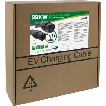 InLine 16280I Cabo de carregamento para veículos elétricos, Tipo 2, 22 kW, 3 fases, 10 m