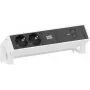Régua de tomadas Bachmann DESK2 com 2x tomadas CEE 7/3 e 1x USB-C PD 100W, cabo 0,2 m, RAL9010