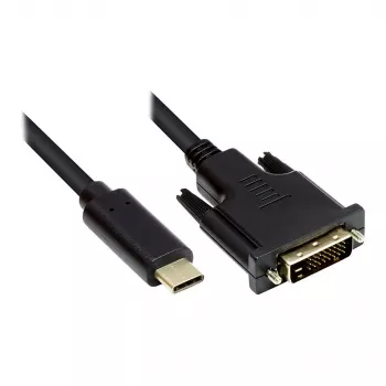 Adaptador de cabo de vídeo Alcasa GC-M0110 2 m USB Type-C DVI-D preto (GC-M0110)