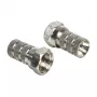 Conector F DELOCK 65615, ficha macho tipo F em metal para cabo coaxial Ø 5,0–5,2 mm, prateado, 1 unid.