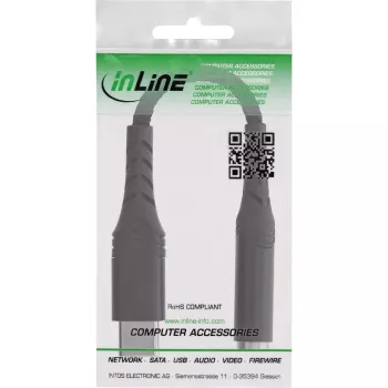Adaptador áudio InLine 33054E USB-C para 3,5 mm com DAC integrado, cabo de 15 cm
