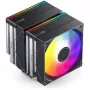Dissipador de CPU Jonsbo CB80 Dual-Tower com 2 ventoinhas PWM RGB de 120 mm – preto