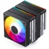 Dissipador de CPU Jonsbo CB80 Dual-Tower com 2 ventoinhas PWM RGB de 120 mm – preto