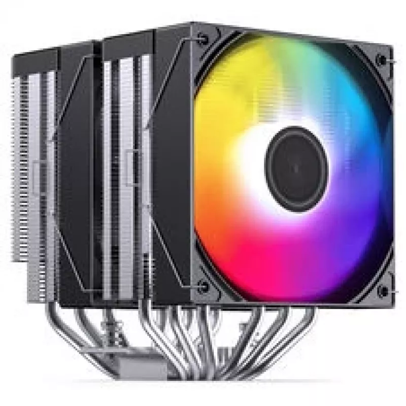 Dissipador de CPU Jonsbo CB80 Dual-Tower com 2 ventoinhas PWM RGB de 120 mm – preto