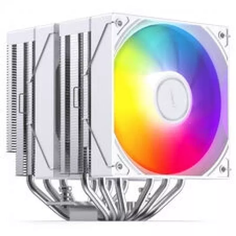 Dissipador de CPU Jonsbo CB80 Dual-Tower com 2 ventoinhas PWM ARGB de 120 mm — branco