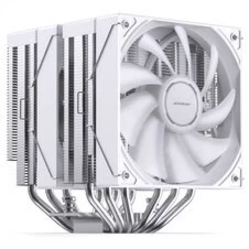 Dissipador de CPU Jonsbo CB80 Dual-Tower com 2 ventoinhas PWM ARGB de 120 mm — branco