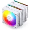 Dissipador de CPU Jonsbo CB80 Dual-Tower com 2 ventoinhas PWM ARGB de 120 mm — branco