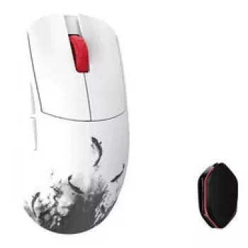 Rato gaming sem fios WLMaus YING de magnésio – sensor PAW3950HS, polling 8K, interruptores óticos OMRON, preto/branco