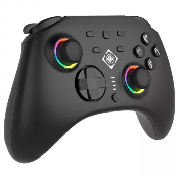 Comando Deltaco GAM-198 preto — Bluetooth e USB (Type-C) para Nintendo Switch, Switch 2, Switch OLED, Android, PC