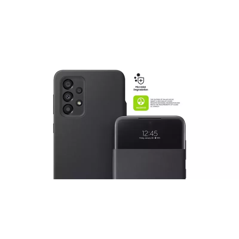 Capa com carteira Samsung EF-EA336PBEGEW para Galaxy A33 5G, compatível com ecrãs de 6,4 polegadas, preto, 1 compartimento para cartões