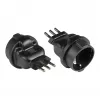 Adaptador de alimentação ficha italiana Type L (CEI 23-16, reta) para tomada Schuko Type F (CEE 7/3, reta), preto, Good Connections® (PA-6502S)