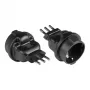 Adaptador de alimentação ficha italiana tipo L (CEI 23-16, reta) para tomada Schuko tipo F (CEE 7/3, reta), preto, Good Connections® (PA-6502S)
