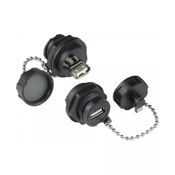 Good Connections IC04-U205 - USB A - preto - Fêmea - reto - Politereftalato de butileno (PBT) - Policloreto de vinilo (PVC) - IP65 - IP67