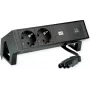 Bachmann 902.963 DESK2 régua de tomadas, preto (RAL9005), 2x Schuko, 1x USB-C 30 W