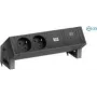 Bachmann 902.964 DESK2 régua de tomadas, preto (RAL9005), 2x Schuko, 1x USB-C 60 W