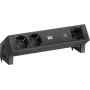 Bachmann DESK 2 régua de tomadas, 2x Schuko, 1x USB-C 30W, preto