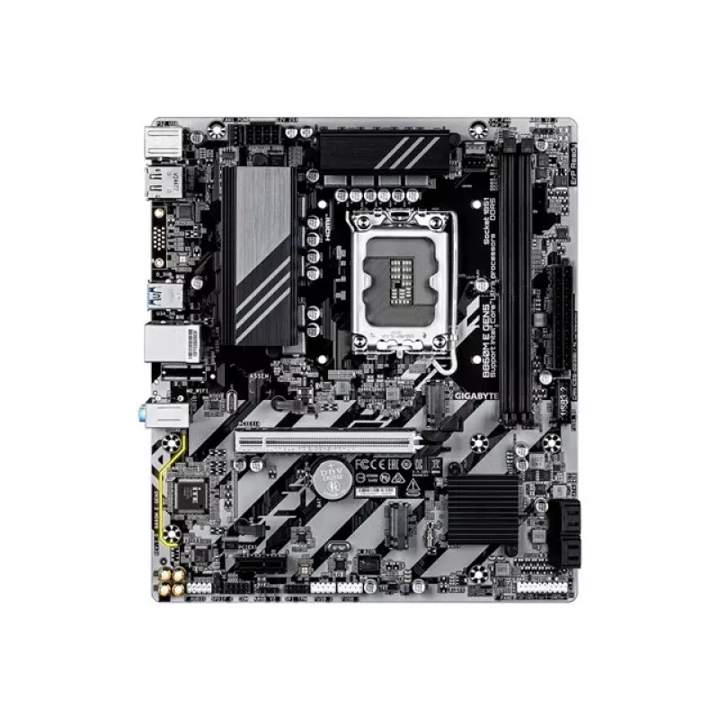 Placa-mãe GIGABYTE B860M E GEN5 LGA1851 para Intel Core Ultra, DDR5 até 8800 MHz (O.C.), 2x PCIe 4.0 M.2, 1GbE