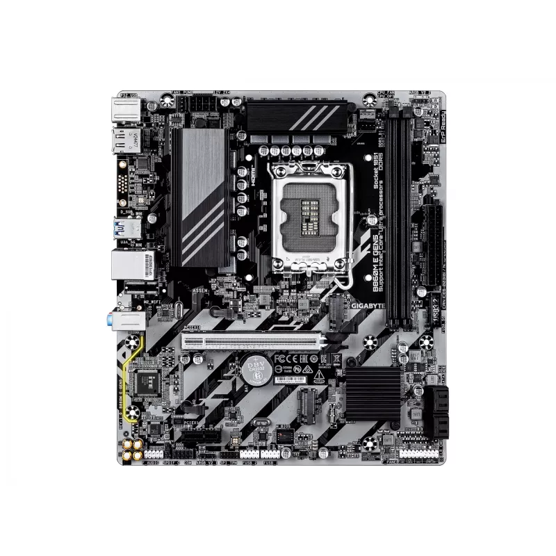 Placa-mãe GIGABYTE B860M E GEN5 LGA1851 para Intel Core Ultra, DDR5 até 8800 MHz (O.C.), 2x PCIe 4.0 M.2, 1GbE