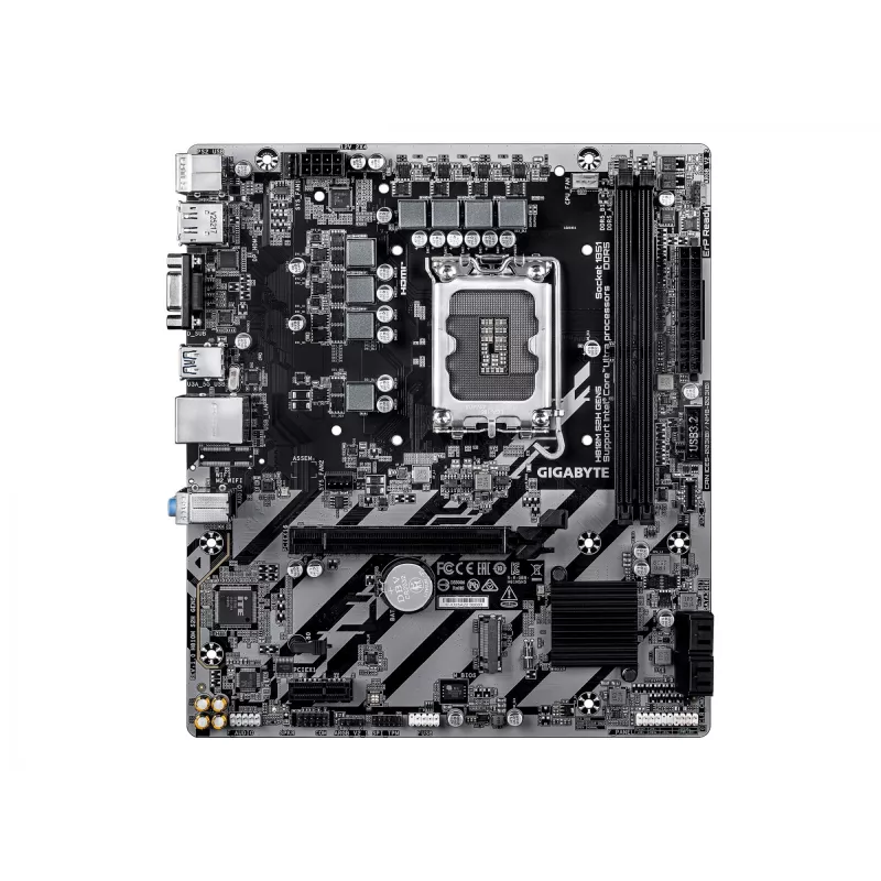 Placa-mãe GIGABYTE H810M S2H GEN5 Micro ATX — LGA 1851, Intel H810, 2×DIMM DDR5 até 6400MHz, 1×PCIe 4.0 M.2, 1GbE