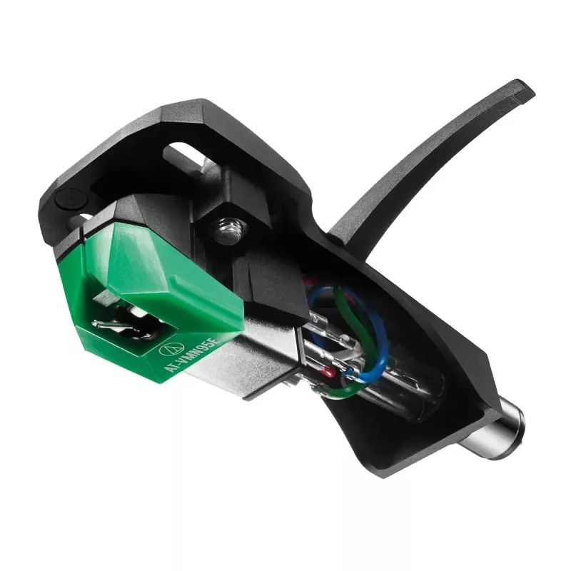 Cápsula Audio-Technica AT-VM95E/H com concha AT-HS6BK pré-montada (preto/verde)