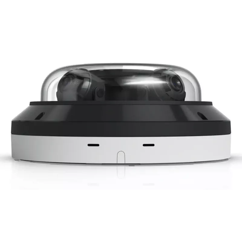 Câmara de vigilância dome IP UBIQUITI AI Multi Sensor 4 — 3840×2160, campo de visão 360°, zoom ótico 2,33×, montagem no teto, com fios (branco/preto)