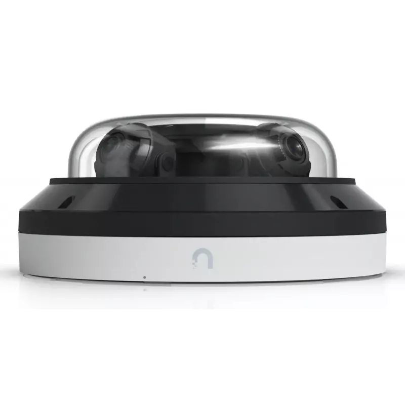 Câmara de vigilância dome IP UBIQUITI AI Multi Sensor 4 — 3840×2160, campo de visão 360°, zoom ótico 2,33×, montagem no teto, com fios (branco/preto)