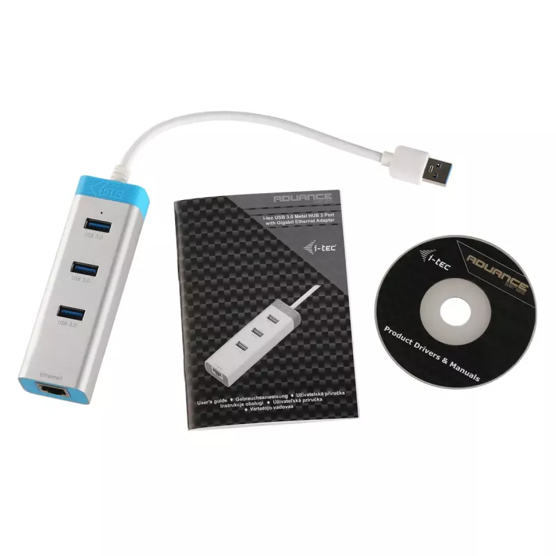 i-tec USB 3.0 HUB de carregamento metálico, 4 portas, com adaptador de corrente