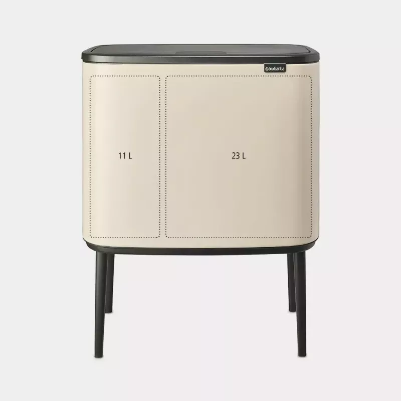 Brabantia Bo Touch Bin 34 L 2 cestos bege largura 540 mm profundidade 312 mm altura 680 mm