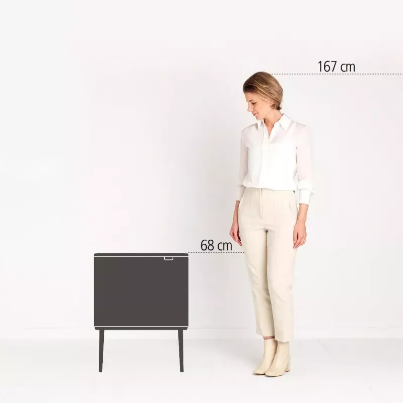 Brabantia Bo Touch Bin 34 L 2 cestos bege largura 540 mm profundidade 312 mm altura 680 mm