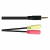 Adaptador de headset Good Connections, ficha jack 3,5 mm para 2 tomadas jack 3,5 mm, OMTP, 0,2 m, preto (AD-HS03)