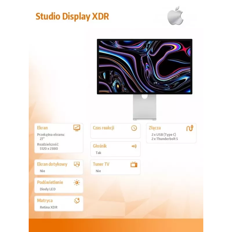 Monitor Apple Studio Display XDR com vidro nano-texturizado, suporte inclinável e ajustável em altura